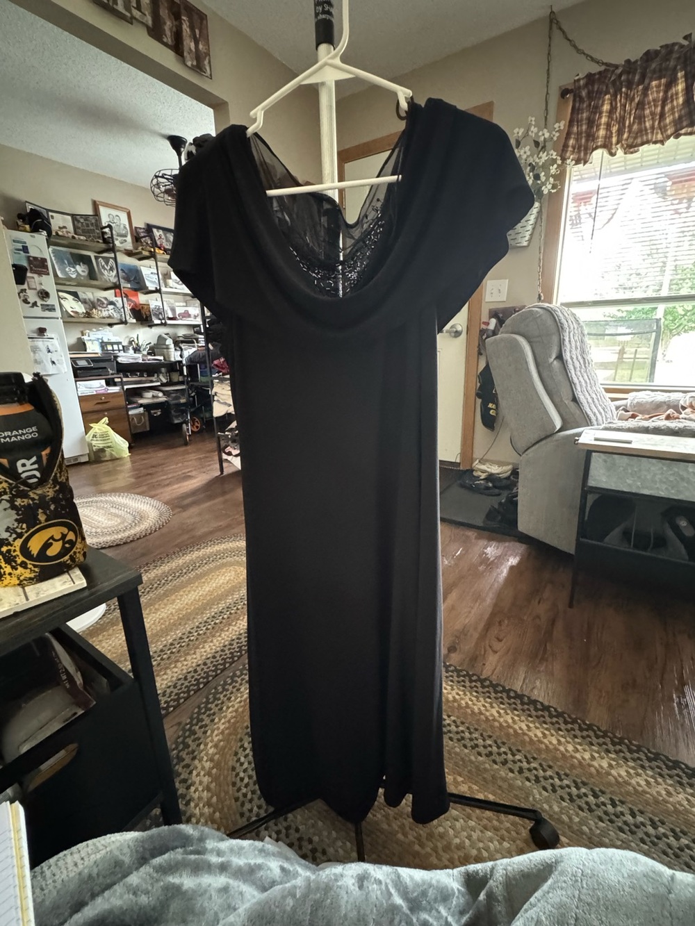 Scarlett Nite Black Midi Dress with Lace Detail